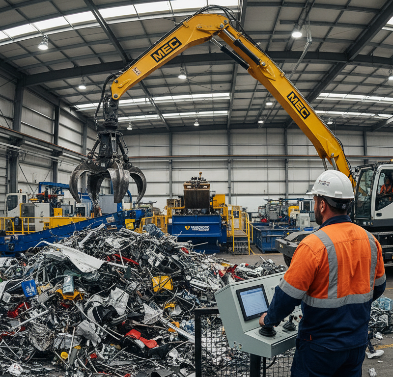 How MEC Recycling Cranes Improve Scrap Handling Efficiency | Wastecorp Equipment